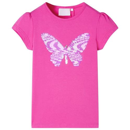 vidaXL Kindershirt met kapmouwen 140 donkerroze, Kinderen en Baby's, Kinderkleding | Overige, Nieuw, Verzenden