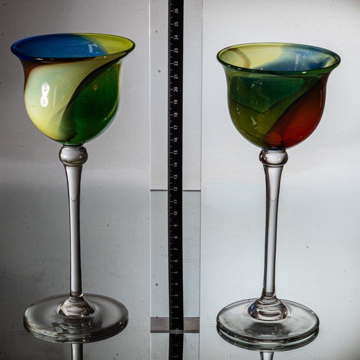 Udo Edelmann - Pot (2) - Twee kunstzinnige sierbekers -, Antiek en Kunst, Antiek | Glas en Kristal