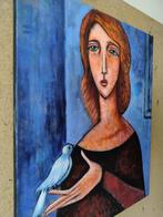 Piotr Sujka (XXI) - Anna z ptakiem, Antiek en Kunst, Kunst | Schilderijen | Klassiek