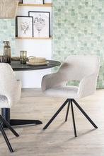 Stoel Eleonora FABIO Zand *NIEUW* Eetkamerstoel 95836, Overige kleuren, Nieuw, Ophalen of Verzenden, Stof