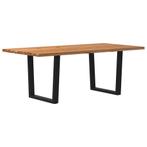 vidaXL Eettafel met natuurlijke rand 200x100x74 cm massief, Verzenden, Nieuw