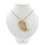 Gouden gourmetschakel ketting met vaste hanger van een ti..., Sieraden, Tassen en Uiterlijk, Kettingen, Ophalen of Verzenden, Gebruikt