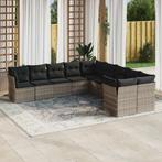 vidaXL 10-delige Loungeset met kussens poly rattan, Verzenden, Nieuw, Rotan, Loungeset