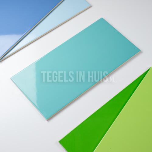 Wandtegel 20x40 glans turquoise waamb457 wandtegel, Doe-het-zelf en Verbouw, Tegels, Wandtegels, Nieuw, 10 m² of meer, Ophalen