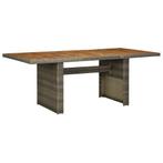 vidaXL Tuintafel poly rattan en massief acaciahout bruin, Verzenden, Nieuw