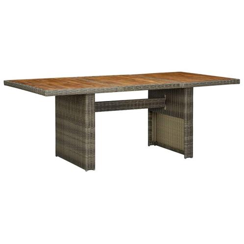 vidaXL Tuintafel poly rattan en massief acaciahout bruin, Tuin en Terras, Tuintafels, Nieuw, Verzenden