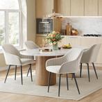 4x Eetkamerstoel – kuipstoel - keukenstoelen - fluwelen, Verzenden, Nieuw