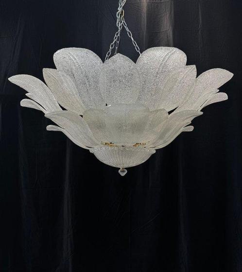 Plafondlamp - Brede gladde bladeren - Murano-glas - 15, Antiek en Kunst, Antiek | Lampen