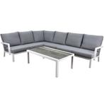 New york hoek loungeset 5 delig aluminium wit, Ophalen of Verzenden, Nieuw, Aluminium