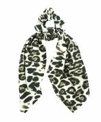 Scrunchie Haarelastiek Linten Panter Beige, Nieuw