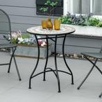 TRUUSK Tuintafel Mozaïektafel Rond Bistrotafel Met Keramiek, Verzenden, Nieuw