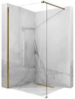 Inloopdouche douchewand glans goud profiel Rea Bler, Nieuw, Glasplaat, Veiligheidsglas, 80 tot 120 cm