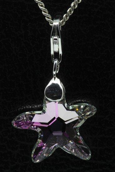 Zilveren Zeester swarovski kristal hanger en/of bedel, Sieraden, Tassen en Uiterlijk, Bedels, Verzenden