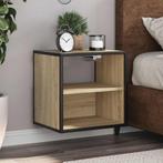 vidaXL Nachtkastjes 2 st wandgemonteerd 40x31x39,5cm sonoma, Verzenden, Nieuw, Hout
