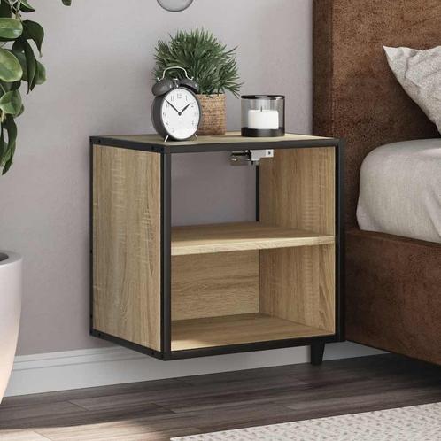 vidaXL Nachtkastjes 2 st wandgemonteerd 40x31x39,5cm sonoma, Huis en Inrichting, Slaapkamer | Nachtkastjes, Nieuw, Hout, Verzenden
