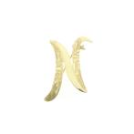Gouden letter broche; letter N, Ophalen of Verzenden, Gebruikt, Overige kleuren, Goud