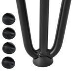 Hairpin poten tafelpoten 3-punt set van 4 - 35 cm - zwart