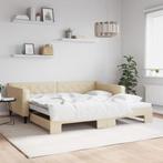 vidaXL Slaapbank met onderschuifbed 100x200 cm stof, Huis en Inrichting, 100 cm, Eenpersoons, Verzenden, Nieuw