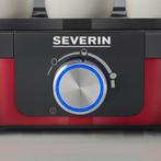 Severin EK 3168 Eierkoker Rood metallic rvs-zwart 1-6 eieren, Verzenden, Nieuw