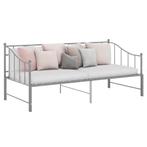 vidaXL Slaapbank uittrekbaar metaal grijs 90x200 cm, Huis en Inrichting, 90 cm, Eenpersoons, Verzenden, Nieuw