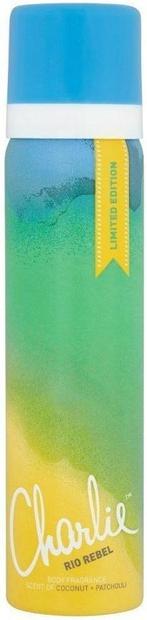 REVLON CHARLIE RIO REBEL BODY SPRAY SPUITBUS 75 ML, Sieraden, Tassen en Uiterlijk, Verzenden, Nieuw