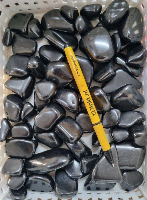 Big lot TOP QUALITY SHUNGITE TUMBLED Gepolijste- 1.22 kg, Verzamelen, Mineralen en Fossielen