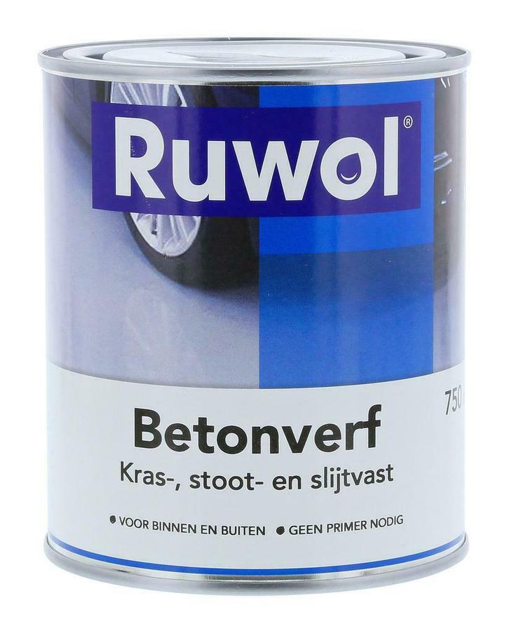 Ruwol Betonverf Zwart (RAL 9005) 750 ml, Doe-het-zelf en Verbouw, Verf, Beits en Lak, Nieuw, Verzenden