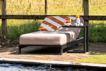 VDG Mexico ligbed 200x85 cm. + bijzettafel - Sunbrella/Taupe beschikbaar voor biedingen