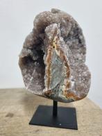 HQ, Extreme druzy Amethyst- on luxury steel stand - Hoogte: