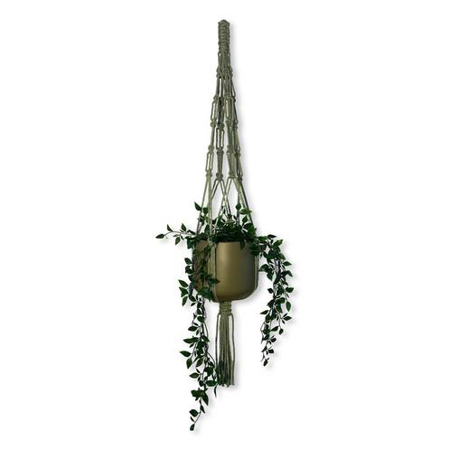 Plantenhanger Hippie Olijfgroen - Katoen - Macramé -, Huis en Inrichting, Woonaccessoires | Overige, Nieuw, Ophalen of Verzenden