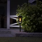 Set van 2 LED Solar Fakkel Tuinlamp Zwart Tuinverlichting, Tuin en Terras, Buitenverlichting, Verzenden, Nieuw