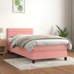 vidaXL Boxspring met matras fluweel roze 100x200 cm, Huis en Inrichting, 100 cm, Eenpersoons, Verzenden, Nieuw