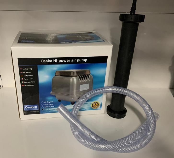 ACTIESET: Osaka Hi-power 120 luchtpomp - nieuw model + membr, Tuin en Terras, Vijver-toebehoren, Vijverpomp, Nieuw, Ophalen of Verzenden