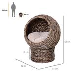 TRUUSK Rotan Kattenmand Kattengrot Kattenhut Kattenbed Met K, Verzenden, Nieuw