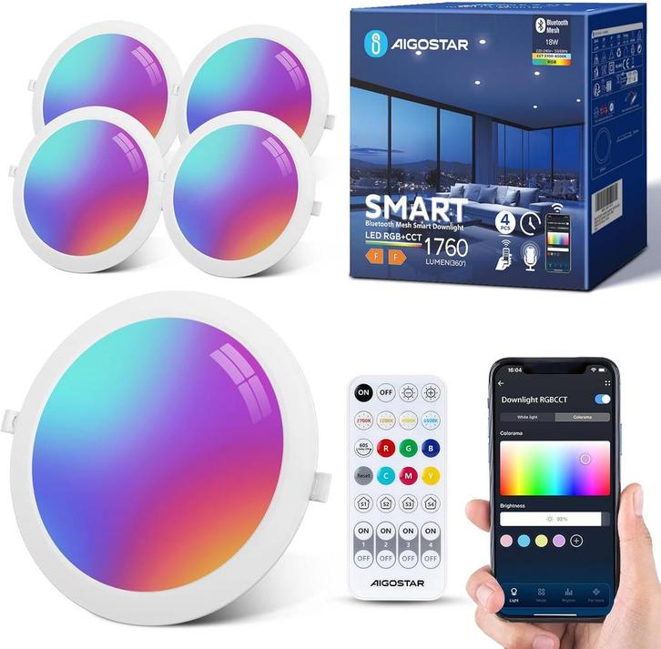 Inbouwspots - Spotjes inbouw - Dimbaar - 18W - 4 stuks - Aig, Huis en Inrichting, Lampen | Overige, Nieuw, Verzenden