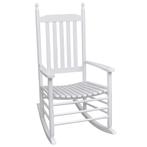 vidaXL Schommelstoel met gebogen zitting hout wit, Tuin en Terras, Verzenden, Nieuw, Hout