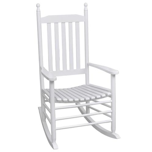 vidaXL Schommelstoel met gebogen zitting hout wit, Tuin en Terras, Tuinstoelen, Nieuw, Hout, Verzenden