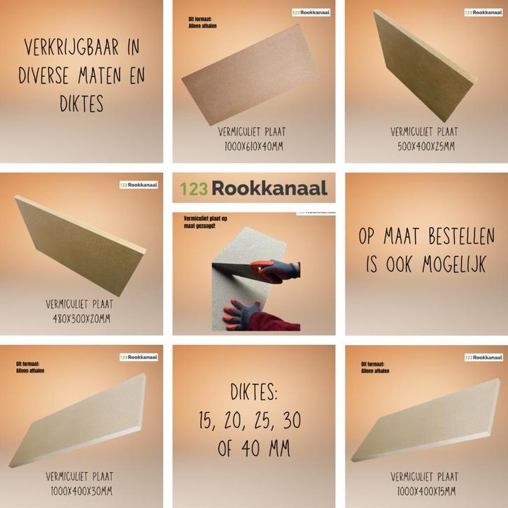 Vermiculiet plaat erg voordelig en ook op maat, Huis en Inrichting, Kachels, Vrijstaand, Nieuw, Hout, Ophalen of Verzenden