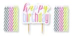 Happy Birthday Kaarsen Groen Roze 13st, Verzenden, Nieuw