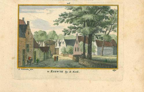 Zicht op Rijswijk, Antiek en Kunst, Kunst | Etsen en Gravures