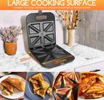 Tosti apparaat - Tosti ijzer - Sandwich maker - 1400W - Zwar, Witgoed en Apparatuur, Verzenden, Zo goed als nieuw