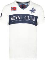 T-shirt V-hals Hals Wit Royal Club Geographical Norway, Verzenden, Nieuw, Wit