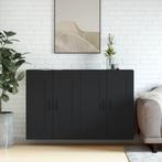 vidaXL Hangkasten 2 st bewerkt hout zwart, Huis en Inrichting, Verzenden, Nieuw, 50 tot 100 cm, Minder dan 100 cm