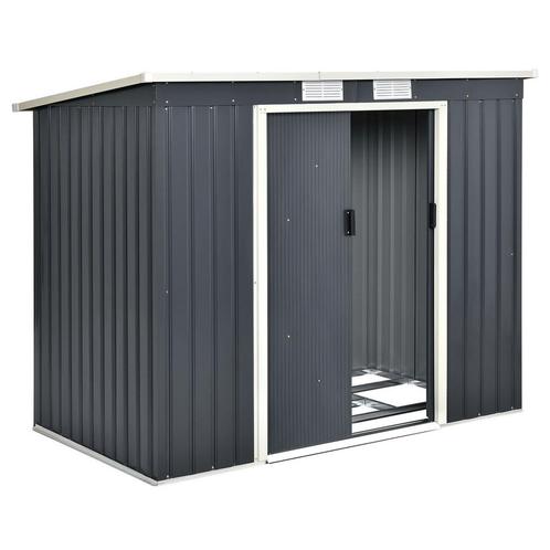 Metalen tuinhuis M - 213 × 130 × 173 cm - Grijs, Tuin en Terras, Tuinhuizen, Nieuw, Verzenden