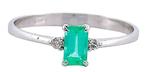 Zonder Minimumprijs - Ring - 18 karaat Witgoud Smaragd -, Nieuw