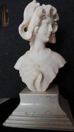 sculptuur, Busto di fanciulla - 46.5 cm - Wit Carrara-marmer, Antiek en Kunst, Antiek | Keramiek en Aardewerk