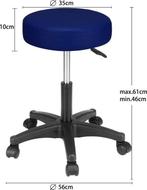 Casaria Verstelbare Draaikruk - 46/60cm Zithoogte – Blauw, Verzenden, Nieuw in verpakking