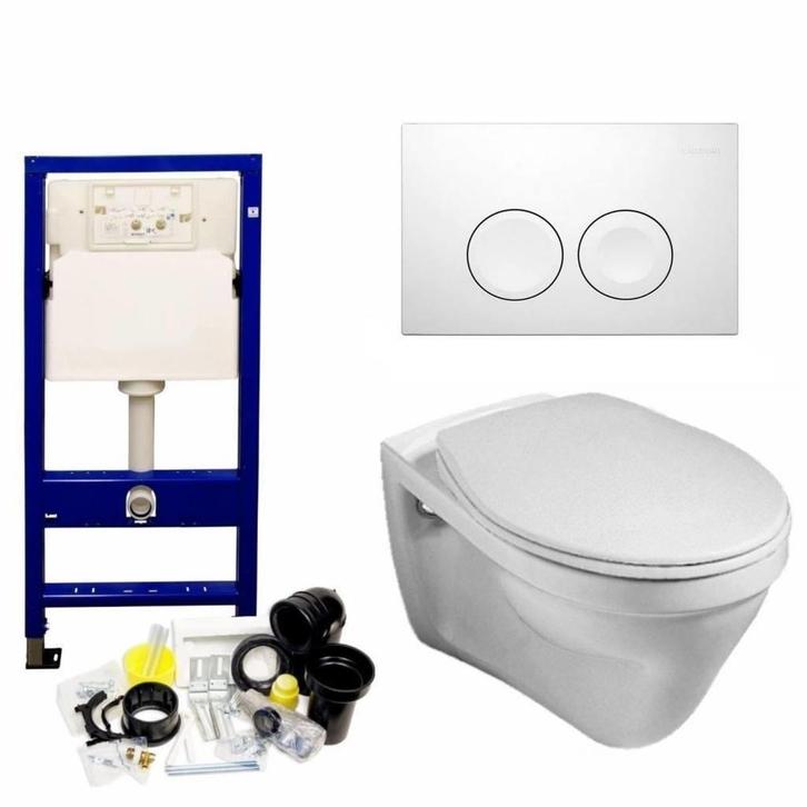 Up100 Toiletset 38 Gustavsberg Saval Met Bril En Drukplaat, Doe-het-zelf en Verbouw, Sanitair, Ophalen of Verzenden