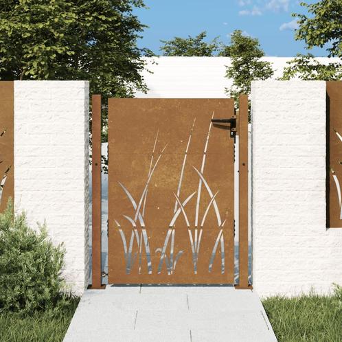 vidaXL Poort 105x155 cm grasontwerp cortenstaal, Tuin en Terras, Tuinpoorten, Nieuw, Verzenden