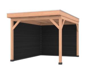Douglas overkapping 400 x 400 cm, met zij-en achterwanden beschikbaar voor biedingen